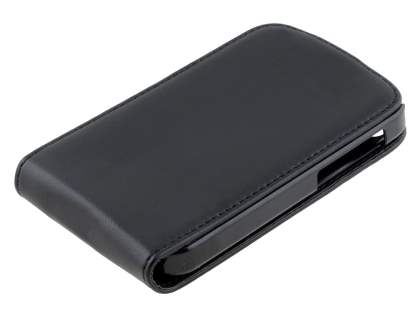 Synthetic Leather Flip Case for BlackBerry Q10 - Classic Black