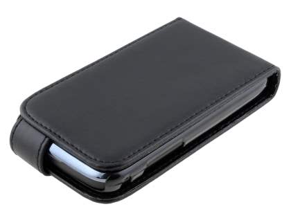 Samsung Galaxy Y Duos S6102 Synthetic Leather Flip Case - Classic Black