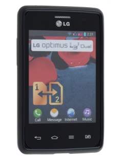 LG Optimus L3 II E430 Frosted Colour TPU Gel Case - Classic Black
