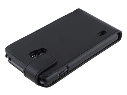 Synthetic Leather Flip Case for LG Optimus L7 II P710 - Classic Black