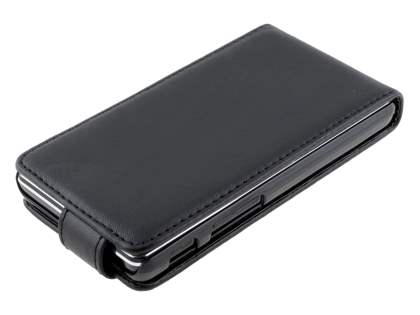 Synthetic Leather Flip Case for LG Optimus L5 II E460 - Classic Black