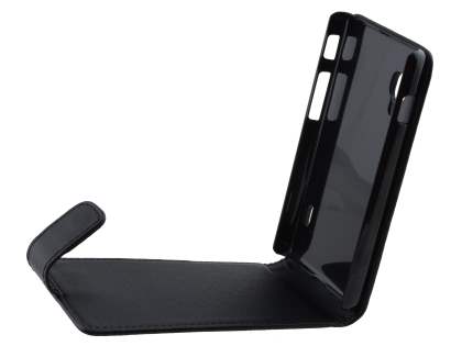 Synthetic Leather Flip Case for LG Optimus L5 II E460 - Classic Black