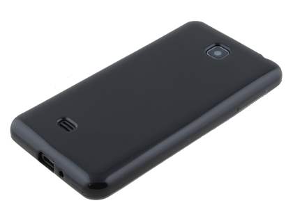 LG Optimus F5 P875 Frosted Colour TPU Gel Case - Classic Black