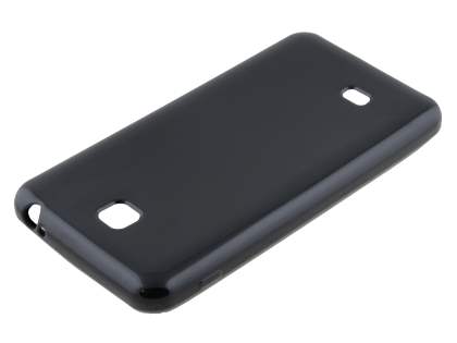 LG Optimus F5 P875 Frosted Colour TPU Gel Case - Classic Black