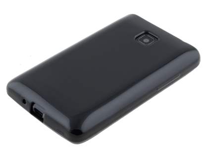 LG Optimus L3 II E430 Frosted Colour TPU Gel Case - Classic Black
