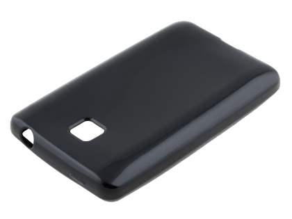 LG Optimus L3 II E430 Frosted Colour TPU Gel Case - Classic Black
