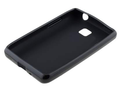 LG Optimus L3 II E430 Frosted Colour TPU Gel Case - Classic Black