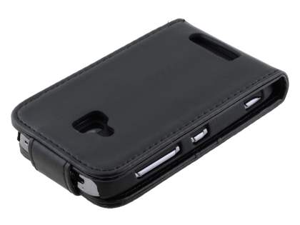 Synthetic Leather Flip Case for Nokia Lumia 610 - Classic Black