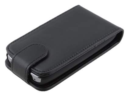Synthetic Leather Flip Case for Nokia Lumia 610 - Classic Black