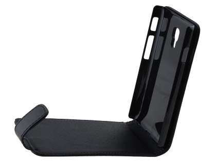 Synthetic Leather Flip Case for LG Optimus L7 II P710 - Classic Black