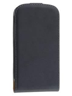 Samsung Galaxy Express i8730 Slim Genuine Leather Flip Case - Classic Black