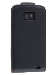 Synthetic Leather Flip Case for Samsung Galaxy S II I9100 - Black Leather Flip Case