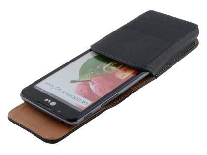 Textured Synthetic Leather Vertical Belt Pouch for LG Optimus L7 II Dual P715