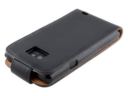 Synthetic Leather Flip Case for Samsung Galaxy S II I9100 - Black
