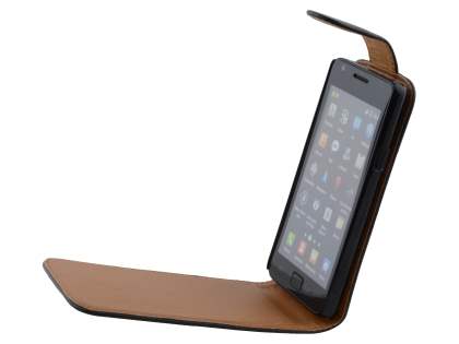 Synthetic Leather Flip Case for Samsung Galaxy S II I9100 - Black