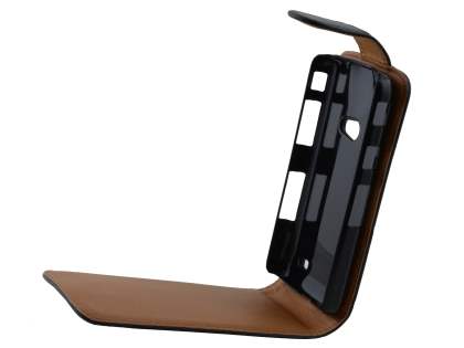 Synthetic Leather Flip Case for Samsung I8530 Galaxy Beam - Black
