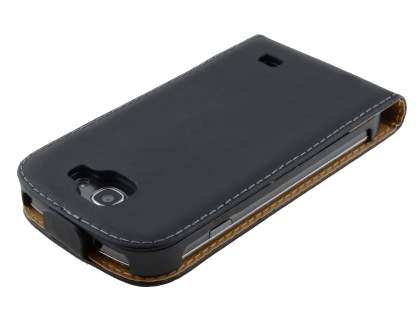 Samsung Galaxy Express i8730 Slim Genuine Leather Flip Case - Classic Black