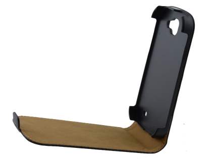 Samsung Galaxy Express i8730 Slim Genuine Leather Flip Case - Classic Black
