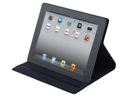 Premium Genuine Leather Slim Portfolio Case with Stand for iPad 2/3/4 - Classic Black Premium Genuine Leather Slim Portfolio Case with Stand for iPad 2/3/4 - Classic Black