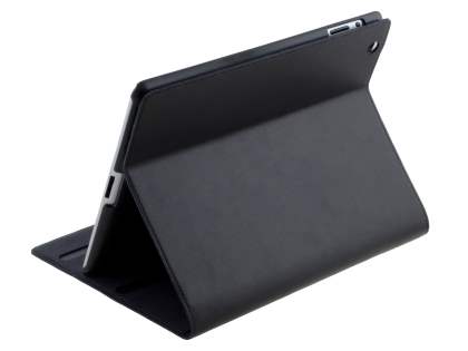Premium Genuine Leather Slim Portfolio Case with Stand for iPad 2/3/4 - Classic Black