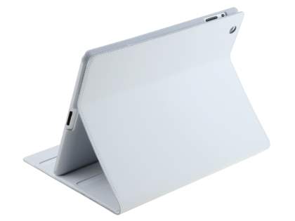 Premium Genuine Leather Slim Portfolio Case with Stand for iPad 2/3/4 - Pearl White