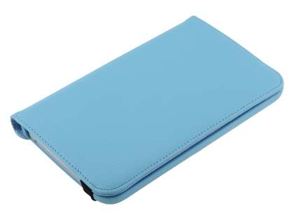 VELOCITY Synthetic Leather Swivel Flip Case for Samsung Galaxy Tab 3 7.0 - Sky Blue