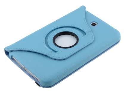 VELOCITY Synthetic Leather Swivel Flip Case for Samsung Galaxy Tab 3 7.0 - Sky Blue