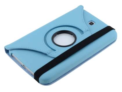 VELOCITY Synthetic Leather Swivel Flip Case for Samsung Galaxy Tab 3 7.0 - Sky Blue