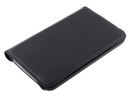 VELOCITY Synthetic Leather Swivel Flip Case for Samsung Galaxy Tab 3 7.0 - Classic Black