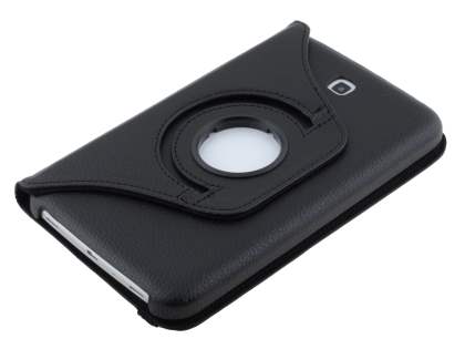 VELOCITY Synthetic Leather Swivel Flip Case for Samsung Galaxy Tab 3 7.0 - Classic Black