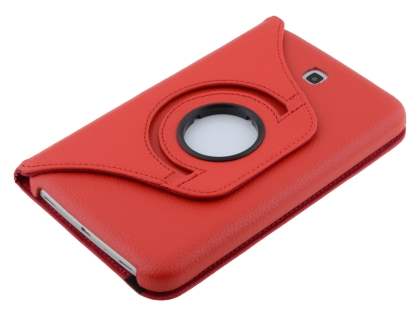 VELOCITY Synthetic Leather Swivel Flip Case for Samsung Galaxy Tab 3 7.0 - Red