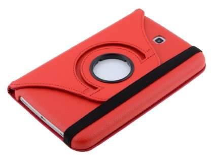 VELOCITY Synthetic Leather Swivel Flip Case for Samsung Galaxy Tab 3 7.0 - Red