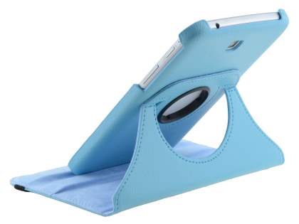 VELOCITY Synthetic Leather Swivel Flip Case for Samsung Galaxy Tab 3 7.0 - Sky Blue