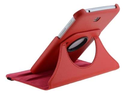 VELOCITY Synthetic Leather Swivel Flip Case for Samsung Galaxy Tab 3 7.0 - Red