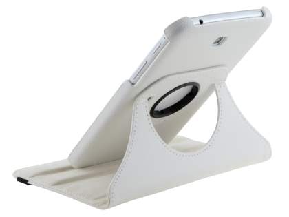 VELOCITY Synthetic Leather Swivel Flip Case for Samsung Galaxy Tab 3 7.0 - Pearl White