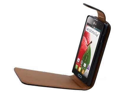Synthetic Leather Flip Case for LG Optimus L7 II P710 - Black