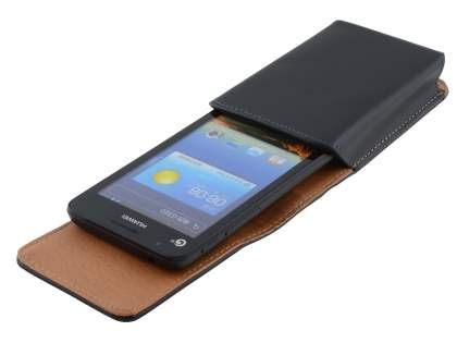 Smooth Synthetic Leather Vertical Belt Pouch for Huawei