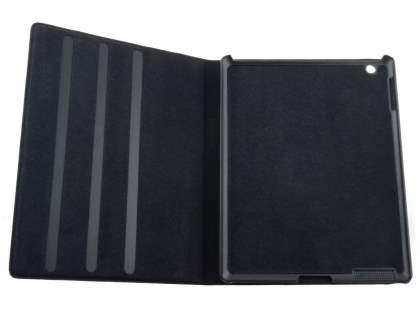 Premium Genuine Leather Slim Portfolio Case with Stand for iPad 2/3/4 - Classic Black