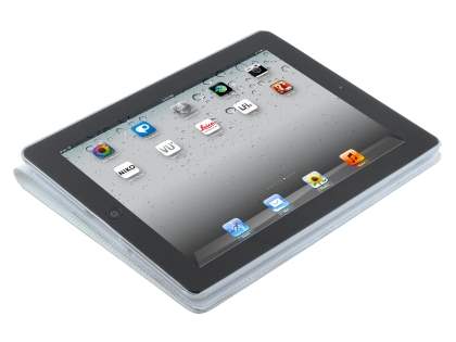 Premium Genuine Leather Slim Portfolio Case with Stand for iPad 2/3/4 - Pearl White