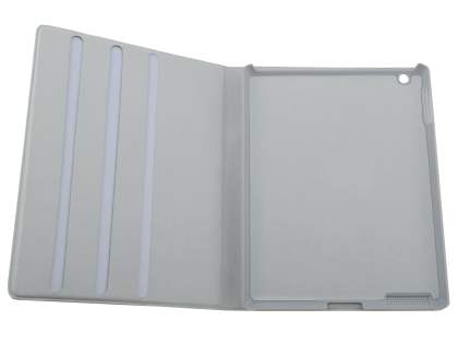 Premium Genuine Leather Slim Portfolio Case with Stand for iPad 2/3/4 - Pearl White