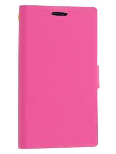 Slim Genuine Leather Portfolio Case for Nokia Lumia 925 - Pink