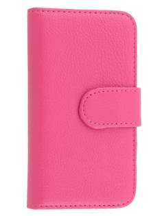 Synthetic Leather Wallet Case with Stand for Samsung Galaxy S4 mini - Pink
