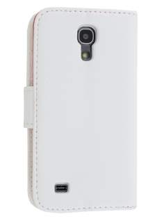 Synthetic Leather Wallet Case with Stand for Samsung Galaxy S4 mini - Pearl White Leather Wallet Case