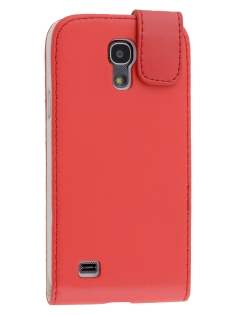 Synthetic Leather Flip Case for Samsung Galaxy S4 mini - Red Leather Flip Case