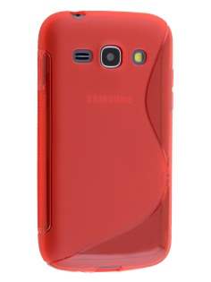 Wave Case for Samsung Galaxy Ace 3 - Frosted Red/Red Soft Cover