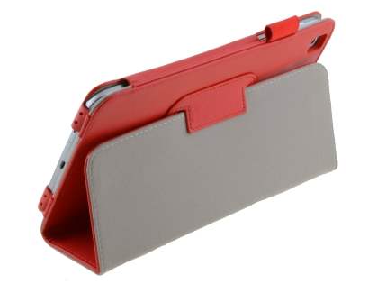 Synthetic Leather Flip Case with Fold-Back Stand for Samsung Galaxy Tab 3 8.0 - Red