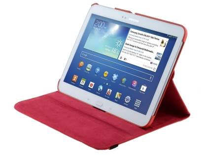 VELOCITY Synthetic Leather 360° Swivel Flip Case for Samsung Galaxy Tab 3 10.1 - Red