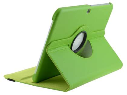 VELOCITY Synthetic Leather 360° Swivel Flip Case for Samsung Galaxy Tab 3 10.1 - Green Leather Flip Case