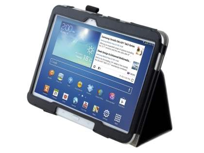 Synthetic Leather Flip Case with Fold-Back Stand for Samsung Galaxy Tab 3/4 10.1 - Classic Black