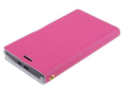 Slim Genuine Leather Portfolio Case for Nokia Lumia 925 - Pink